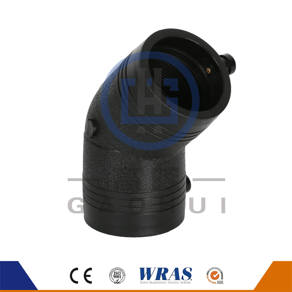 HDPE đúc electro Fusion 45 độ uốn cong khuỷu tay để cung cấp nước