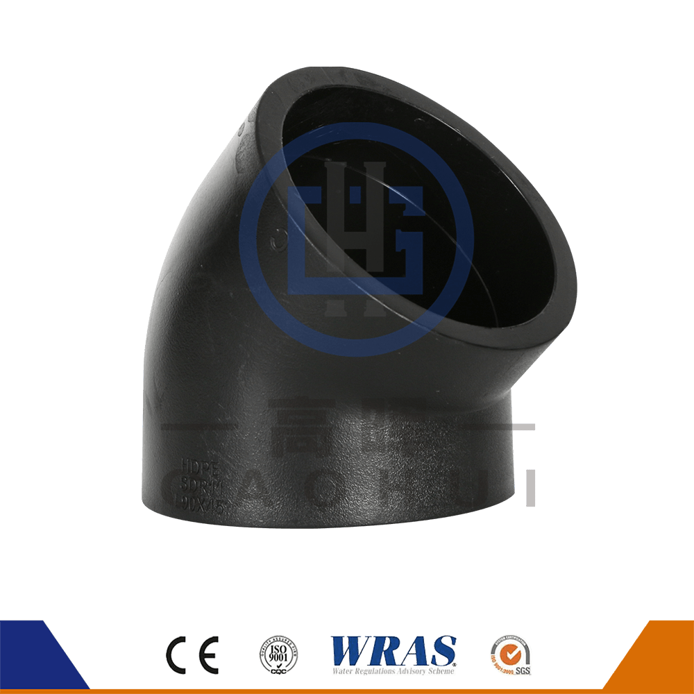 HDPE ổ cắm hdpe Fusion 45 ° khuỷu tay